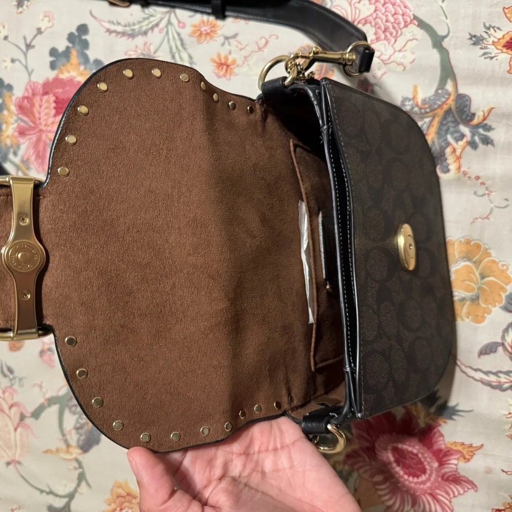 Coach Black and Brown Crossbody Bag - Picture 4 of 5